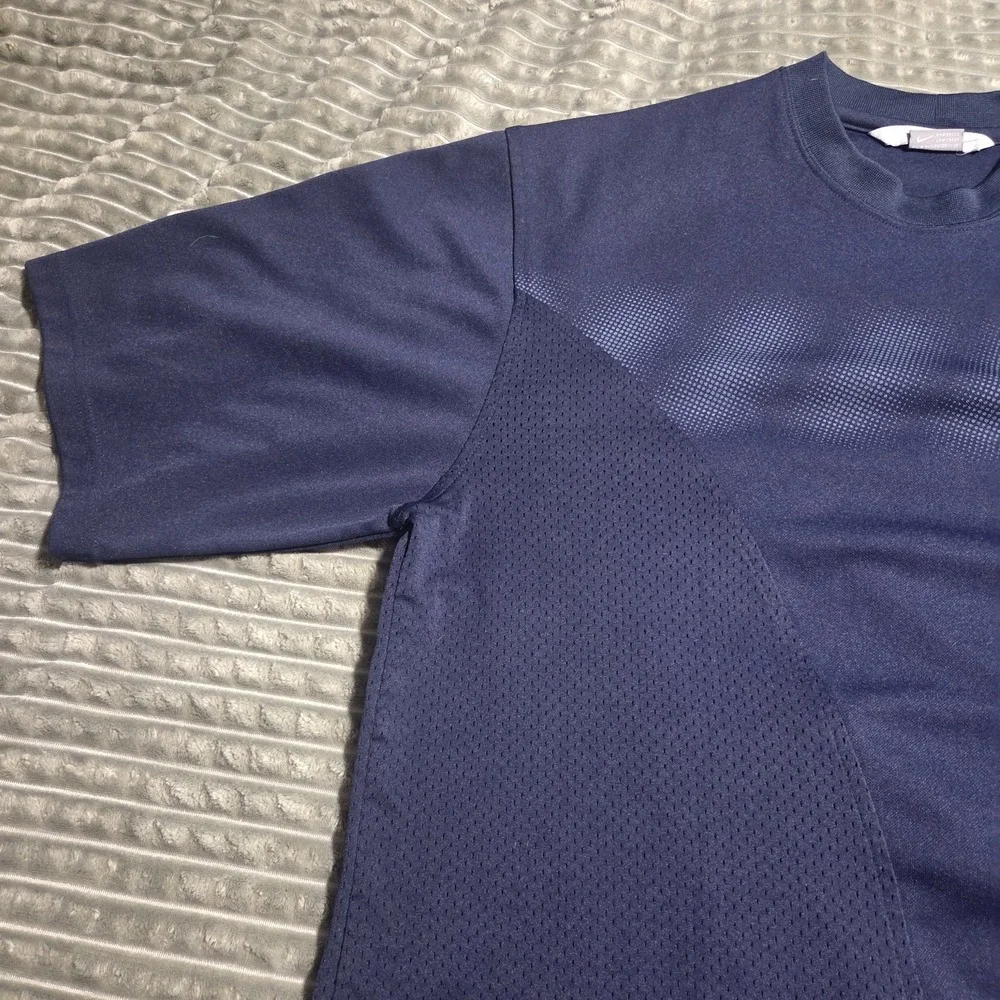 Vintage Nike Mesh Paneled Athletic T-Shirt Navy Blue XL Y2K blockcore/gorpcore